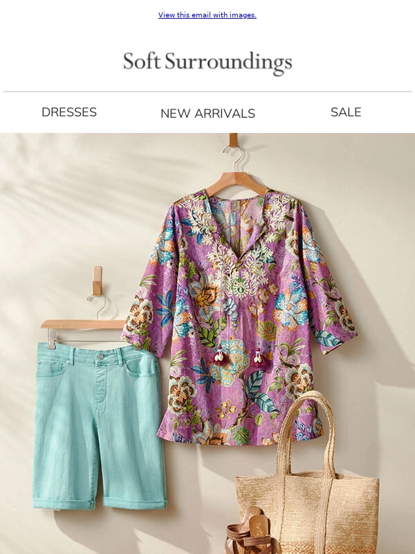 Soft Surroundings - Looks We Love: Colorful Tunics & Shorts