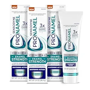 Sensodyne Pronamel Clinical Enamel Strengthening Toothpaste, Whitening Action, 3.4 oz (3 Pack)
