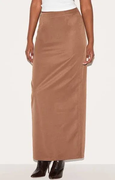 Women's Mushroom Tailored Woven Maxi Skirt