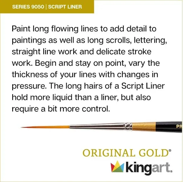 Original Gold 9050 Script Liner Brushes 9 pc