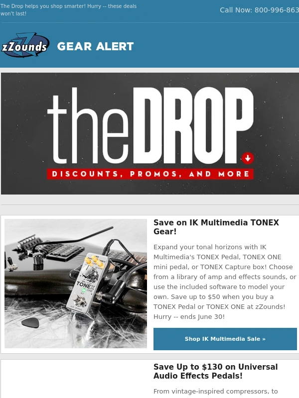 zZounds - The Drop: Save up to $50 on Hot TONEX Gear!