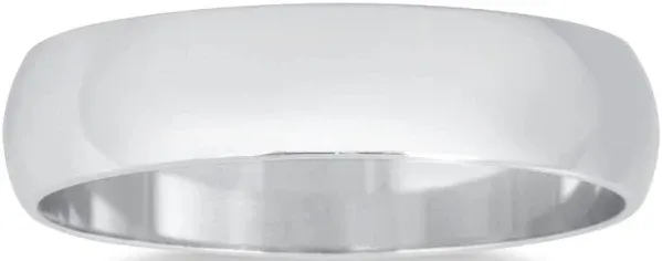 Pompeii3 Dome Men's High Polished Wedding Band 10K