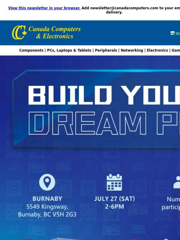 Canada Computers - Join Us to Build Your Dream PC – 50% Off Intel CPUs and a Free Power Supply for Participants! [2024-07-17]