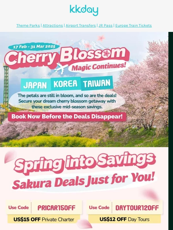 KKday - ? Cherry Blossom Getaways + Payday Deals = Double the Savings!
