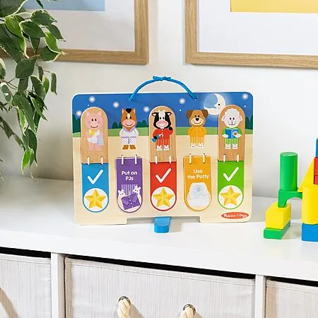 Melissa & Doug Wooden My Daily Day & Night Routines Chart $6.71 + Free Shipping w/ Prime or on $35+