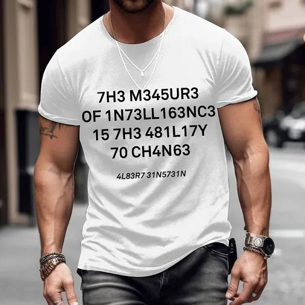 Men's Graphic Letter T Shirt Distressed T Shirt Short Sleeve T shirt 3D Print Crew Neck Shirt Vintage Fashion Designer Outdoor Daily Sports Black Whit