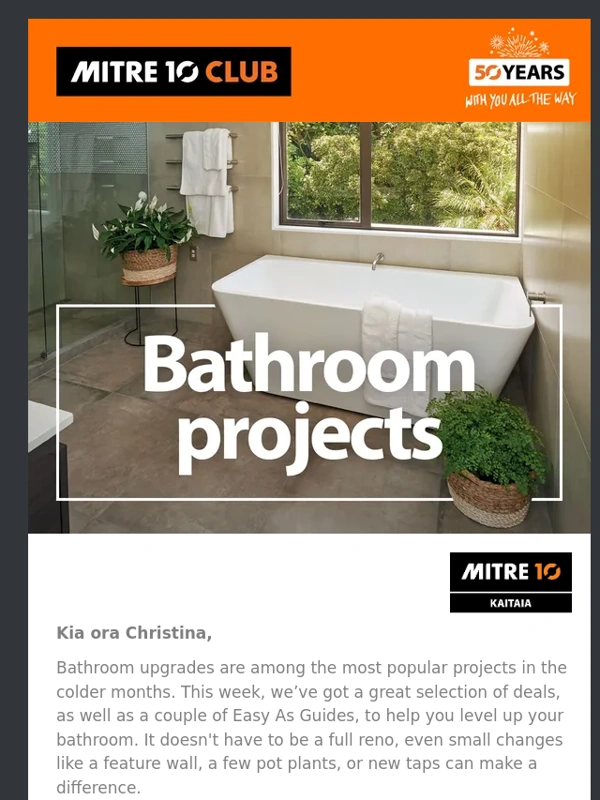 Mitre 10 - Refresh your bathroom for less