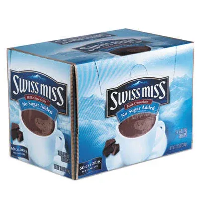 Swiss Miss Hot Cocoa Mix No Sugar Added 24 Packets/Box