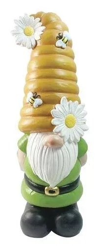 Enchanted Garden Gnome with Beehive Hat