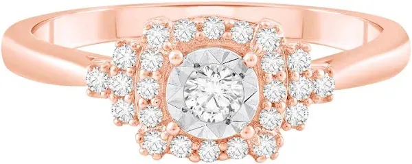 10K Rose Gold 1/4 ct. tw. Round Brilliant Cut Diamond Ring