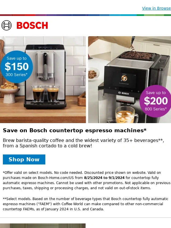 Bosch - Limited Time: Save up to $200 on Bosch espresso machines!* ☕️