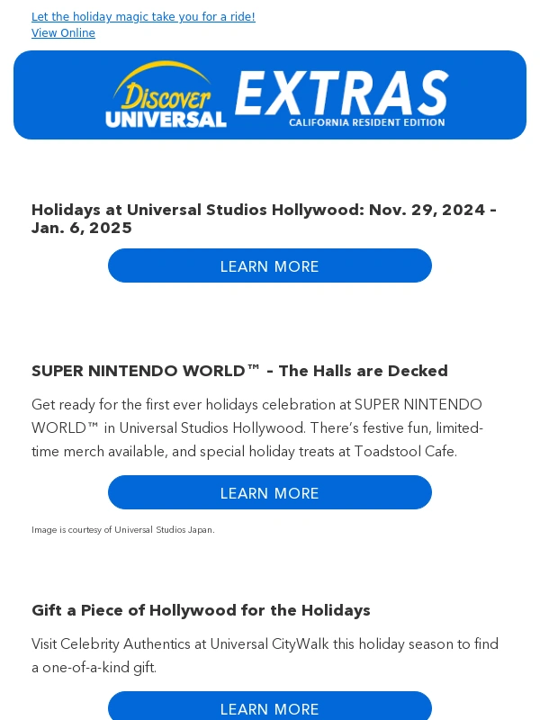 Universal Studios Hollywood - Your Latest Extras is Here! ☃️