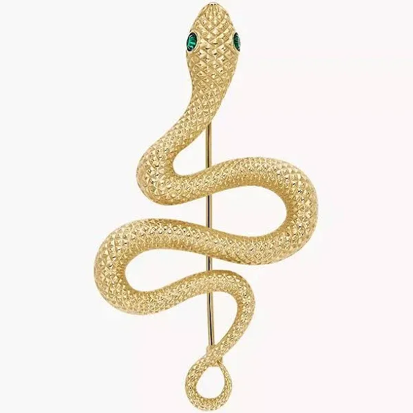 Fossil Women's Stainless Steel Snake Pin Brooch