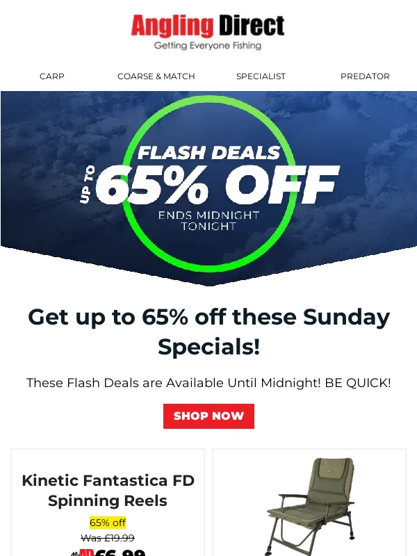 Angling Direct - ⏳ DON'T MISS THESE DEALS ⏳ Up to 65% off!
