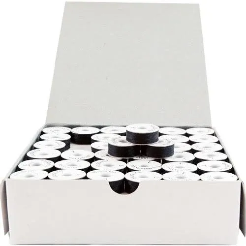 Threadart Black L Style Paper Sided Prewound Embroidery Bobbins