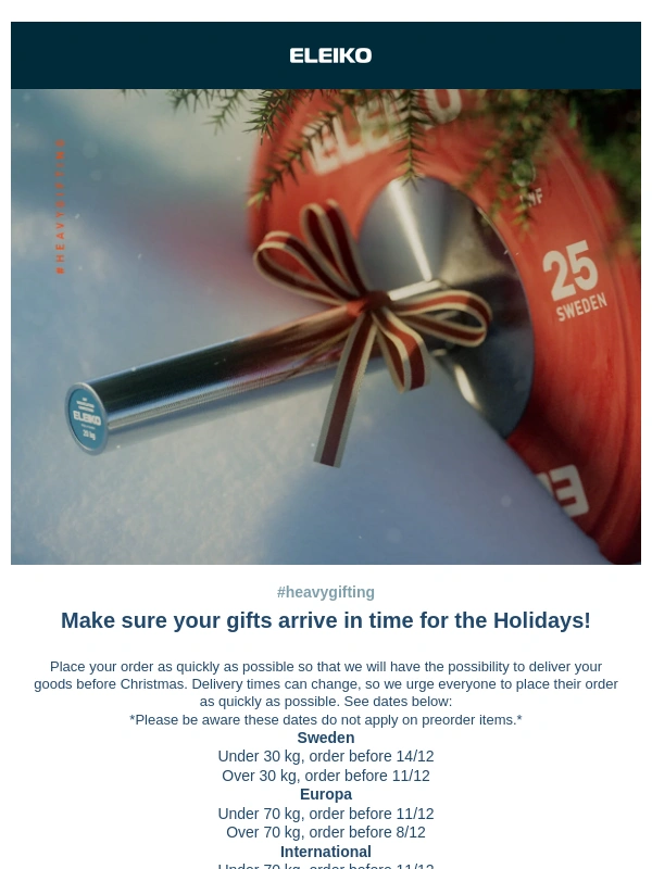 ELEIKO - Get your holiday gifts on time