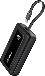 Anker Portable Charger, 10,000mAh 30W Power Bank, USB-C in and Out Fast Charging Battery Pack, Travel Essential Phone Power Bank, for iPhone 16/15, iPad, MacBook, Galaxy, Google, and More