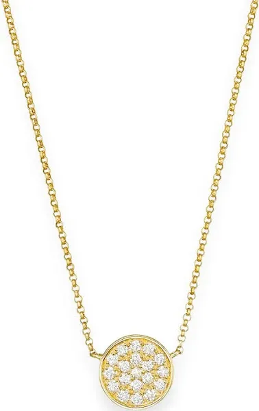 Bloomingdale's Fine Collection Women's Diamond Pave Disk Pendant in 14k Yellow Gold