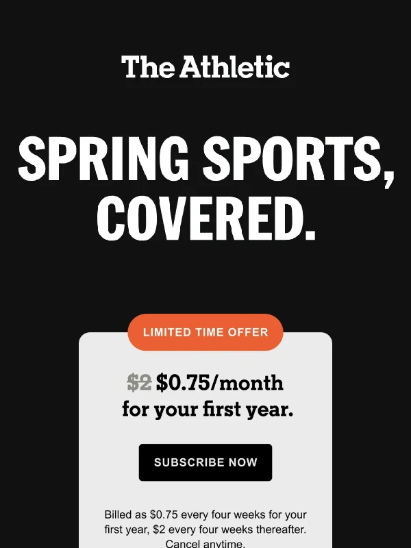 Athletic - Don’t strike out. Save on The Athletic