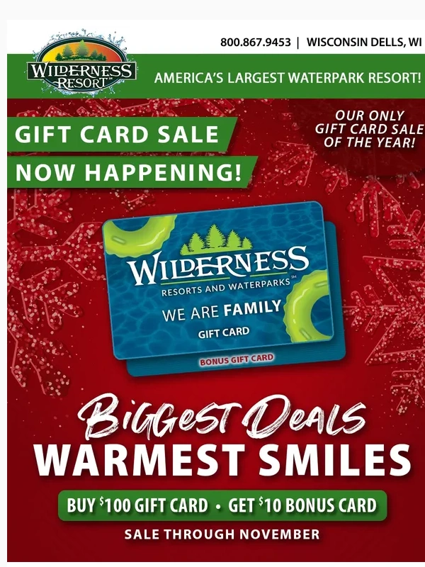 Wisconsin Dells - ? OUR ANNUAL GIFT CARD SALE HAS BEGUN! ?