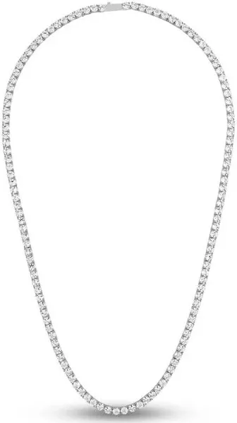 Jared Sterling Silver White Topaz Tennis Necklace