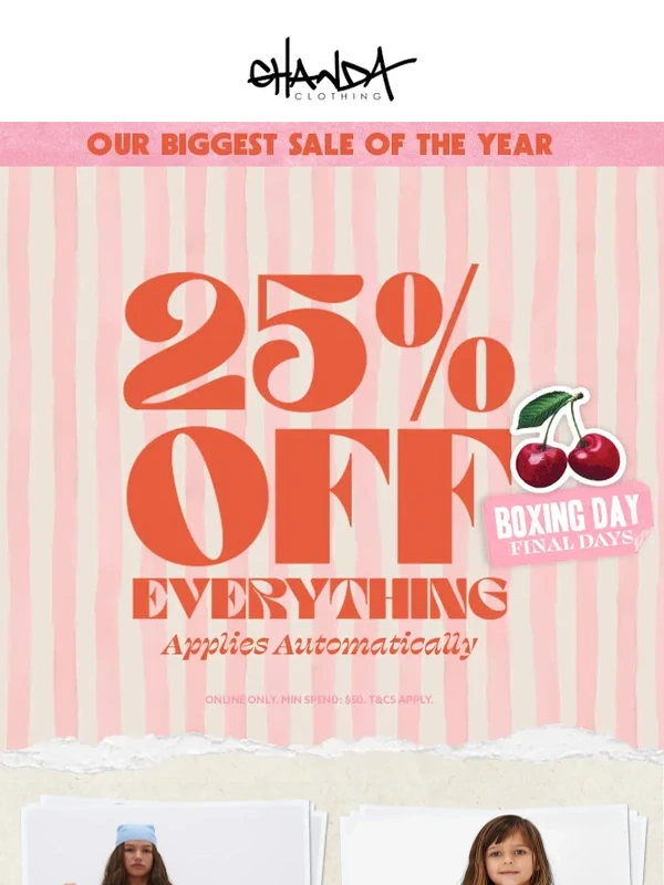 Ghanda - FINAL DAYS ? OUR BIGGEST SALE OF THE YEAR