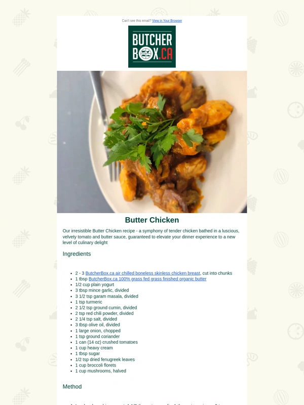Butcherbox - Butter Chicken