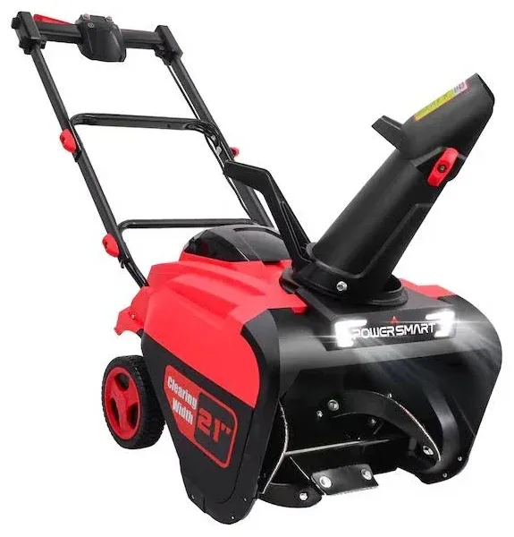 PowerSmart 80V 21" Cordless Snow Blower with 2 Batteries and Charger