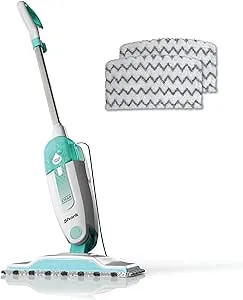 Shark Steam Mop with 2 Machine Washable Dirt Grip Pads, Removable Water Tank, Lightweight, Steam Cleaner for sealed Hard Floors, Marble, Stone, Hardwood, Tile, Laminate, White/Seafoam, S1000