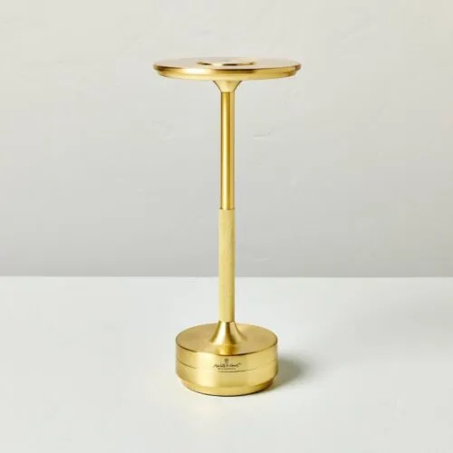 Hearth & Hand with Magnolia Portable LED Tabletop Lamp Rechargeable, Brass $11.99 + Free Shipping