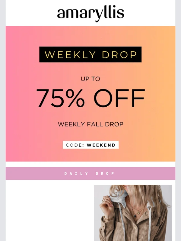 Amaryllis Apparel - Up to 75% Weekend Sale Starts NOW❗