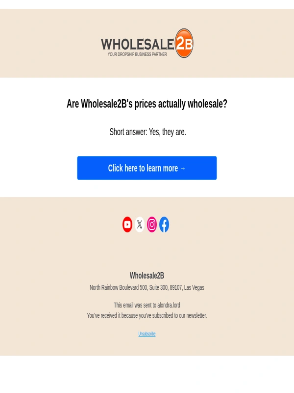 TLC - Are Wholesale2B's prices really wholesale? ?