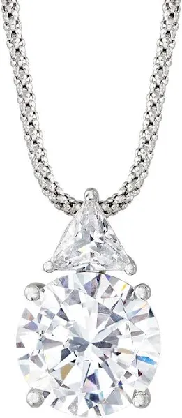 18" Sterling Silver Cubic Zirconia Pendant Necklace