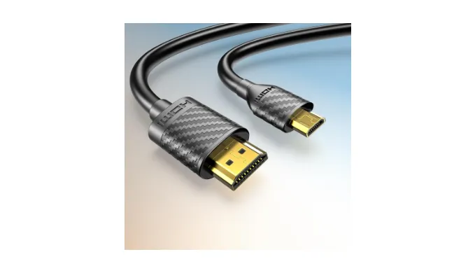 Micro HDMI to HDMI Cable 4K 60Hz, MicroHDMI Adapter Cord for Raspberry Pi 5 4, Camera, GoPro Hero 7 6 5, Lenovo Yoga, HDTV, Monitor, Canon/Nikon/Sony HDR Video & Audio Capture Card – Long 3.3 Feet