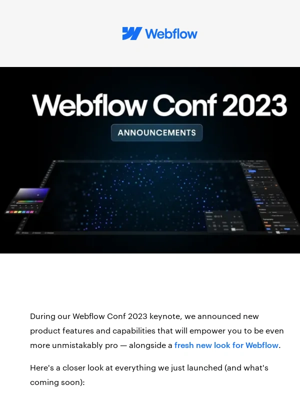 Webflow - What we announced at Webflow Conf 2023