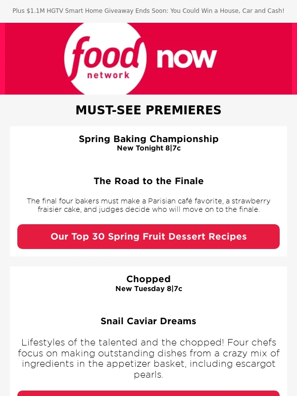 Food Network - Spring Baking Road to Finale Starts Tonight + Cutthroat Kitchen Premiere