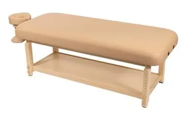 Spa Luxe Brand Stationary Massage Table with Headrest and Arm Shelf