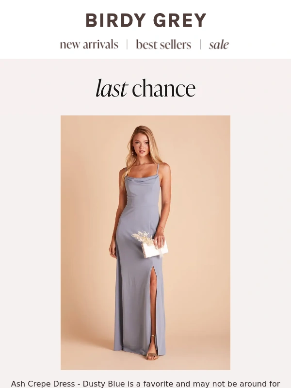 Birdy Grey - Last chance for Ash Crepe Dress - Dusty Blue