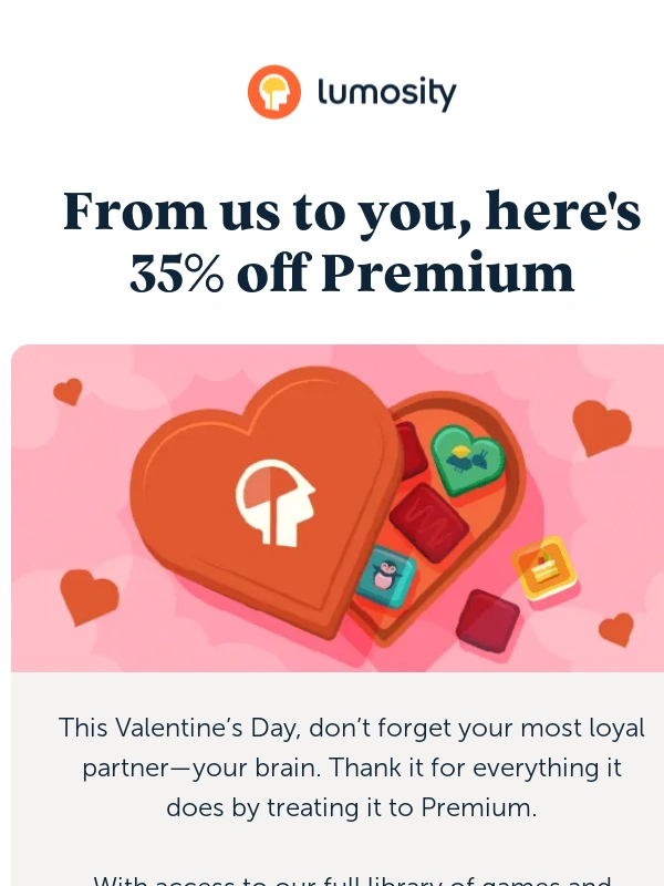 Lumosity - 35% off: Brains deserve love too!