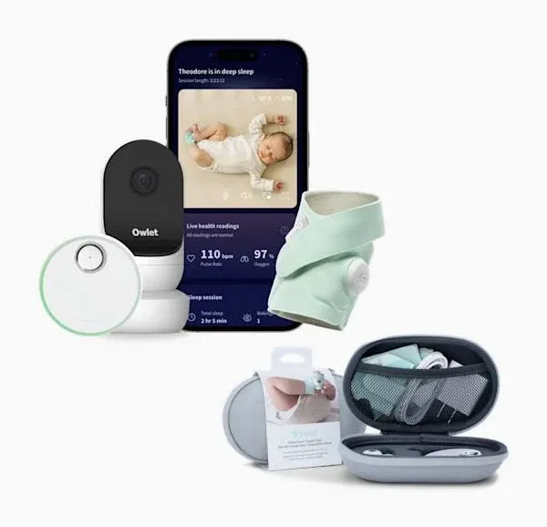 Owlet Dream Duo 2 Travel Bundle Smart Baby Monitor