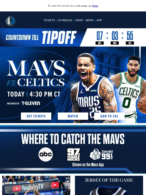 Dallas Mavericks - Mavs vs Celtics Tune In: ABC