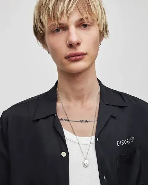 Allsaints Men's Shield Charm Necklace