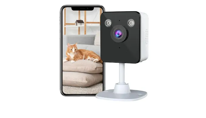 JAIOTlink 2K Indoor Security Camera for Home, 2.4&5Ghz WiFi Baby/Pet Camera with Phone APP, Night Vision, Motion Detection, 2 Way Audio, Cloud Storage Only, Work with Alexa
