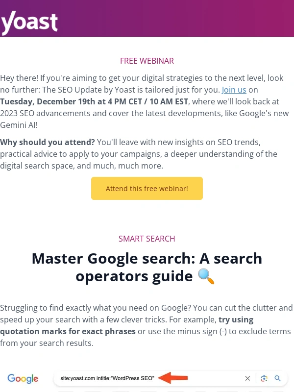 Yoast - Start searching like a pro