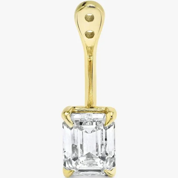 VRAI 14K Yellow Gold Solitaire Drop Earrings with Emeralds