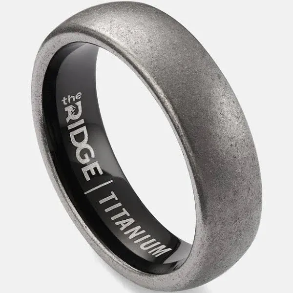 Ridge 6mm Wide Stonewashed Titanium Tungsten Wedding Band