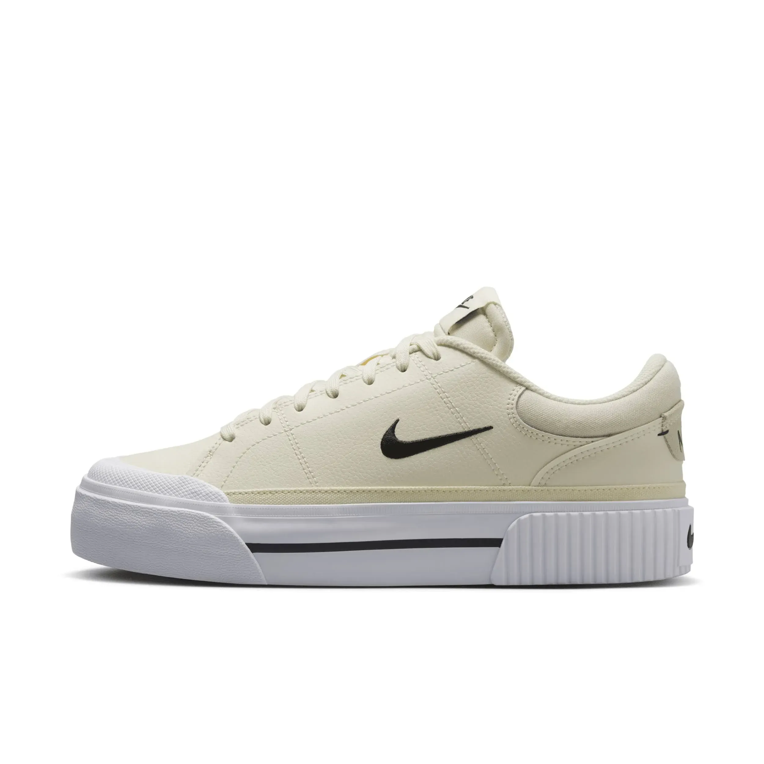 Nike Women's Court Legacy Lift Shoes, Size 7.5, White/Black/Orange