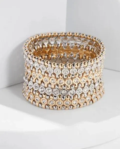 White House Black Market Women's Pave Wide Stretch Bracelet