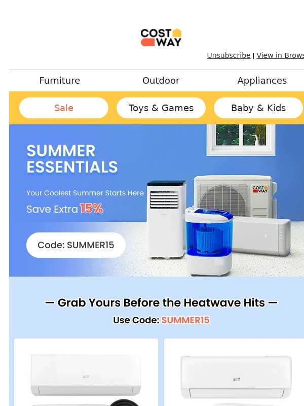 Costway - ?Stay Cool for Less – 15% Off Recommended Cooling Essentials!