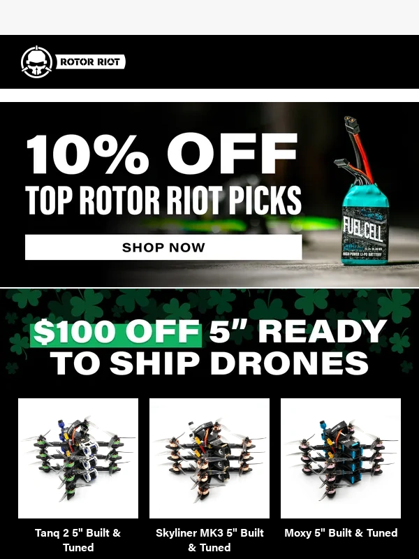 Rotor Riot - ? Luck is on Your Side — St. Paddy’s Day Deals are Live!